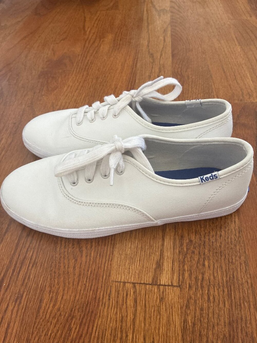 Keds Champion White Leather Lace-Up Sneakers (Youth 4.5M / Women's 6, Excellent